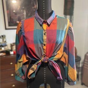 Koret Colorful Plaid Button Down Shirt